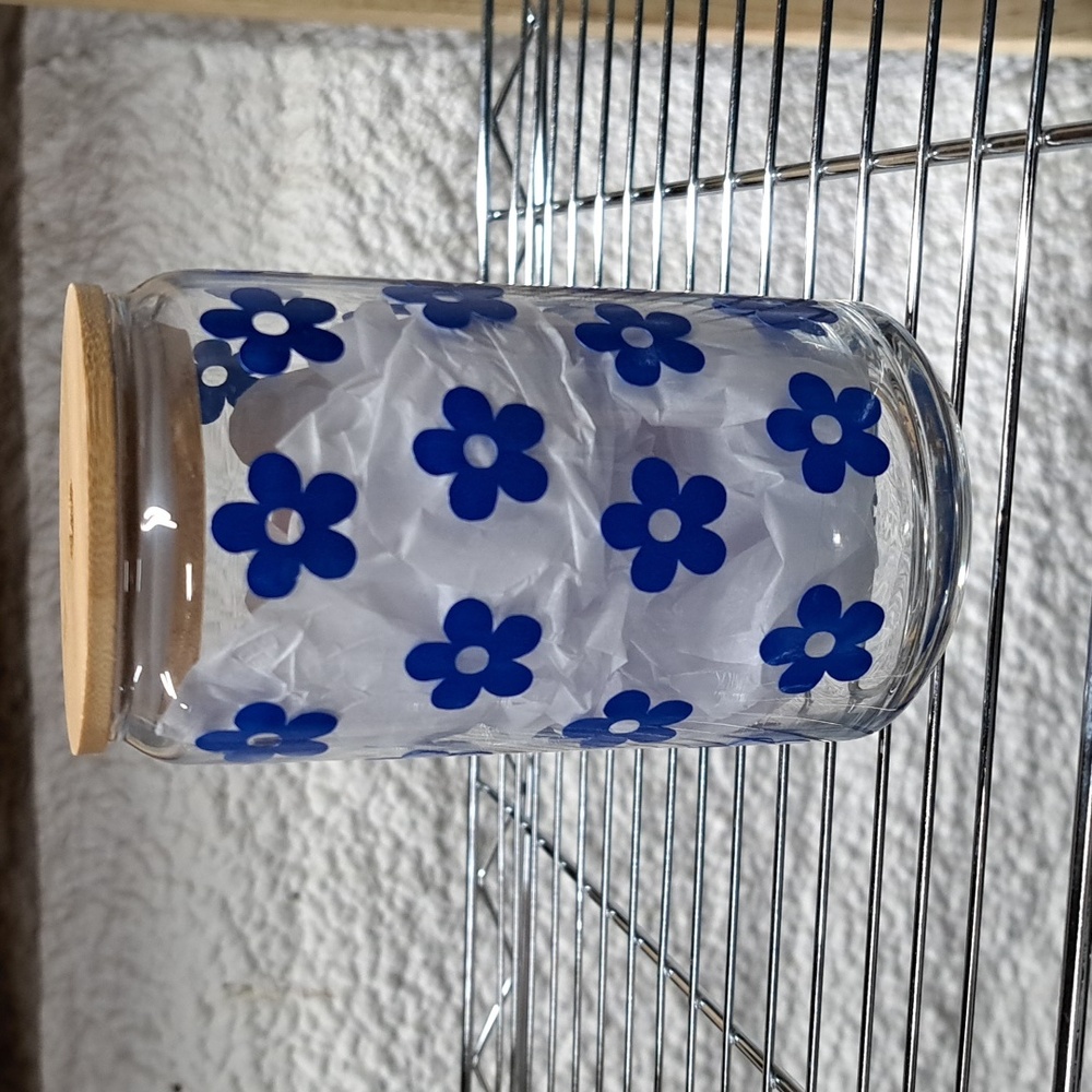 Glass Cup With Straw